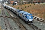 AMTK 46 leads train P080-16 across Boylan Junction